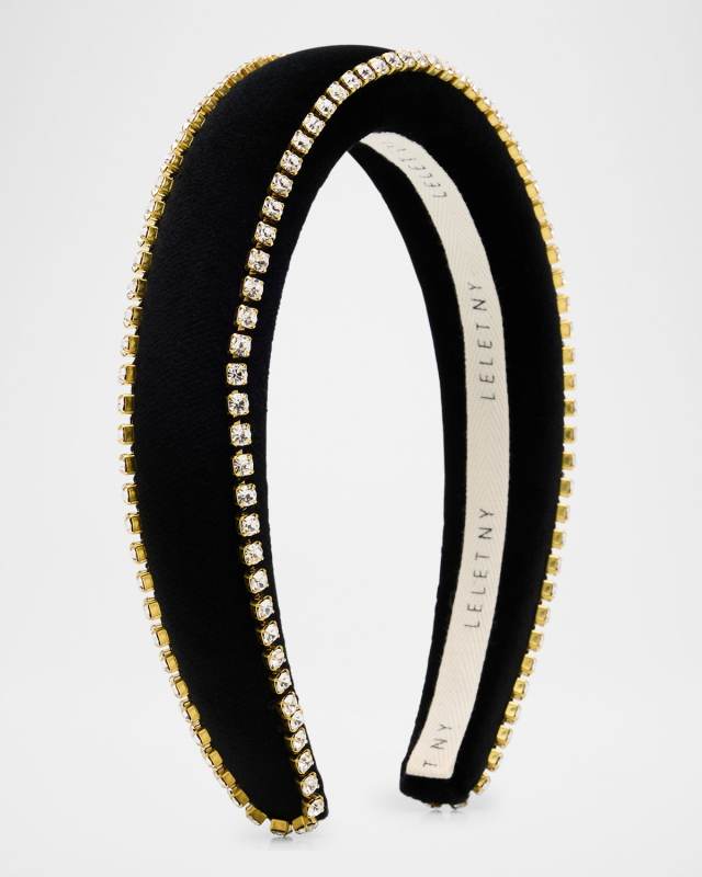 Lily Crystal Velvet Padded Headband